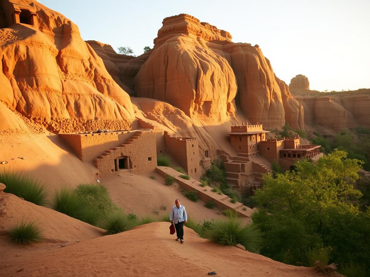 Architecture et falaise du Pays Dogon au Mali